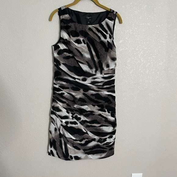 Ann Taylor Animal Print Ruched Sheath Business Dress 6 Petite - Picture 5 of 5
